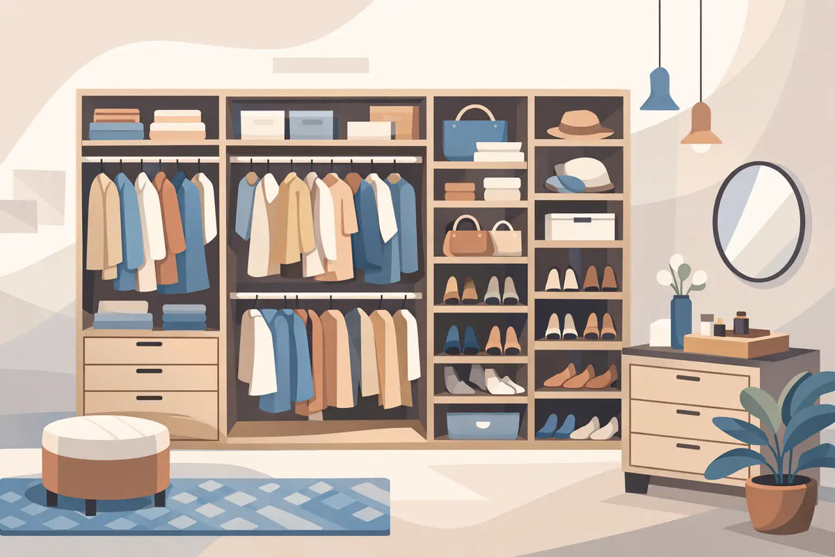Vestidor modular abierto: orden a tu medida