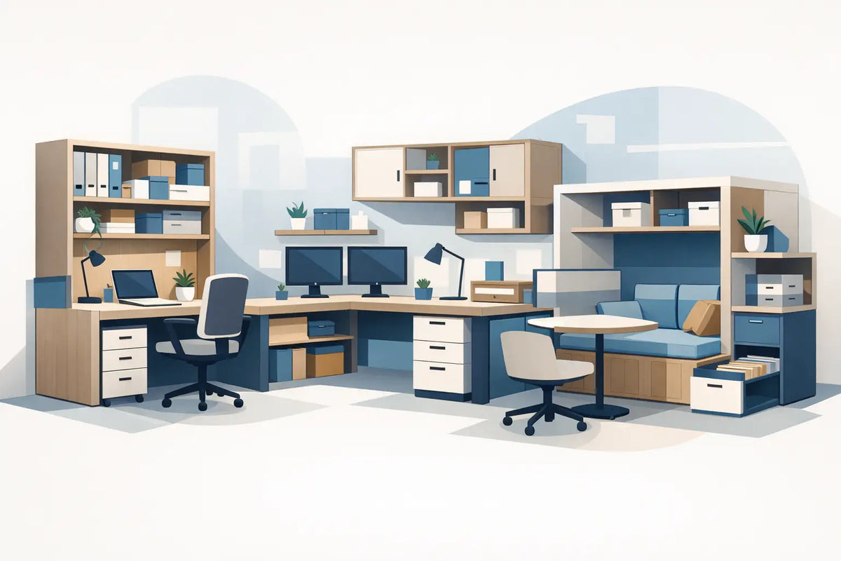 Muebles de oficina que sí aprovechan espacio