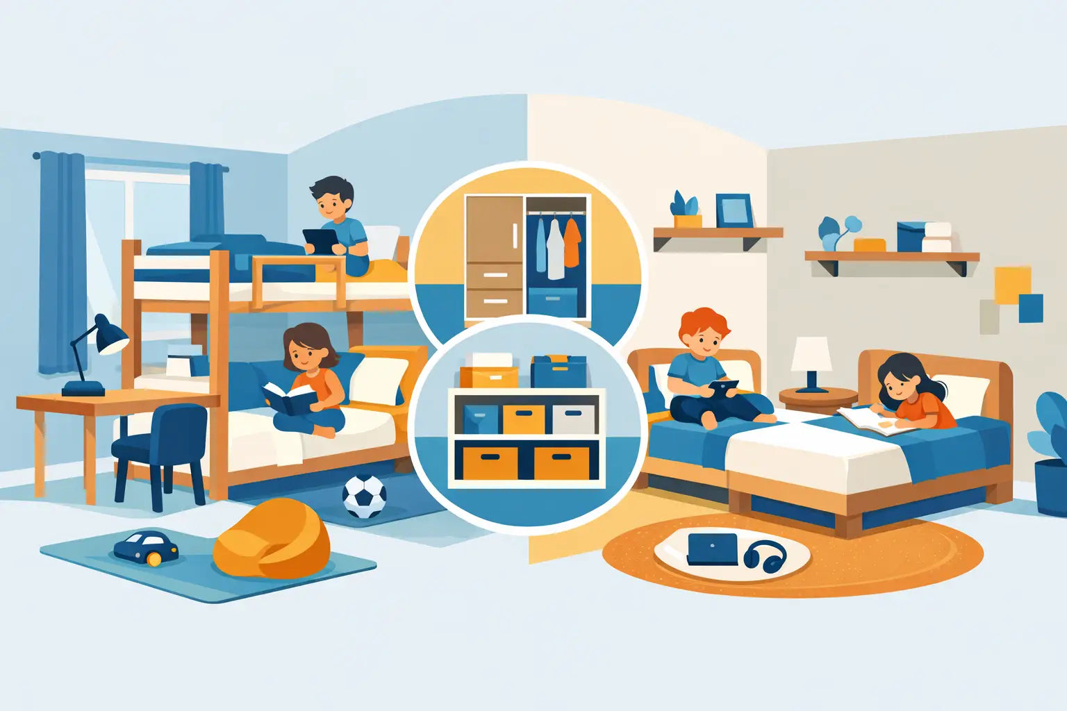 Cómo distribuir dormitorio juvenil compartido