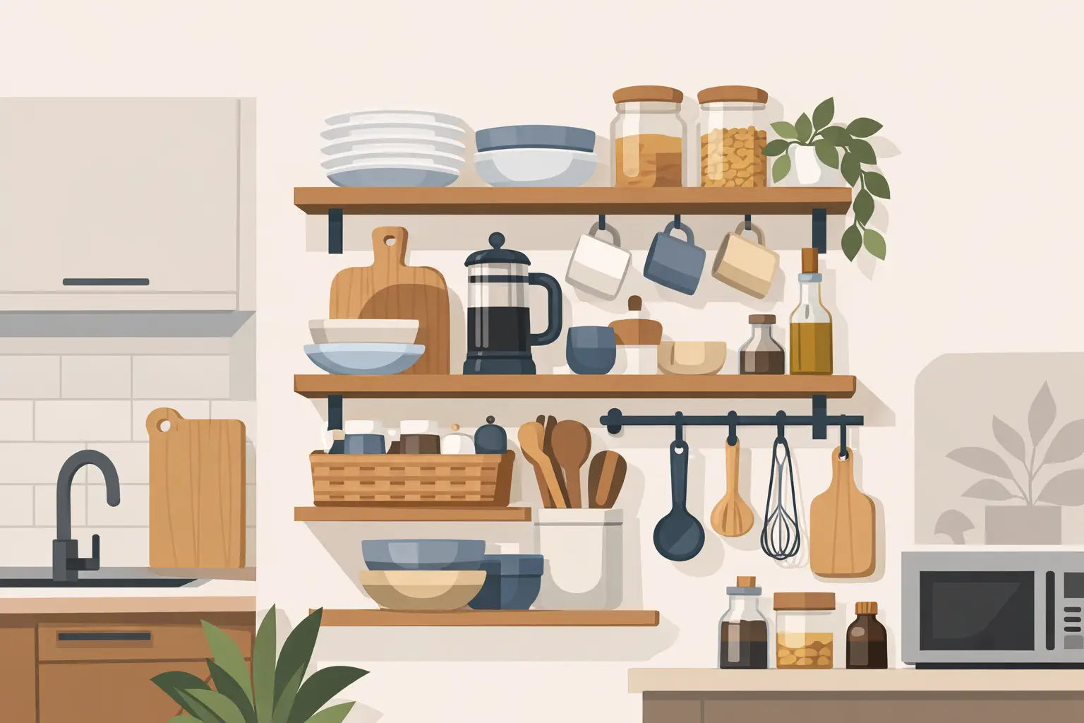 Estantería para cocina pequeña: cómo elegir