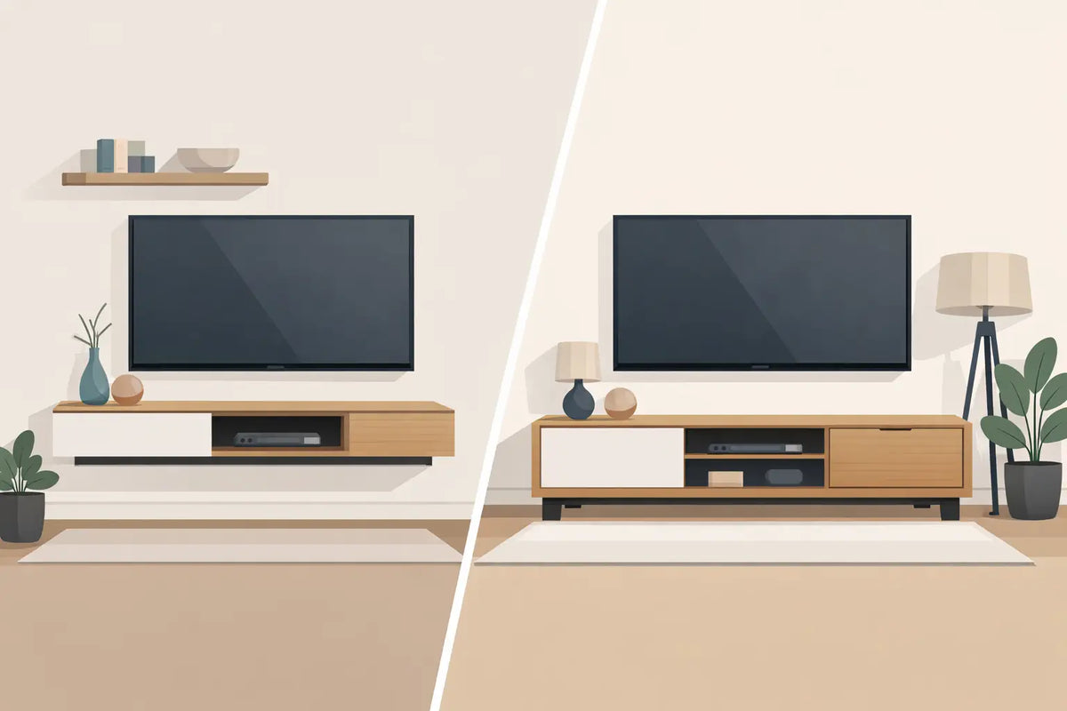 Mueble TV suspendido o suelo, ¿cuál elegir?