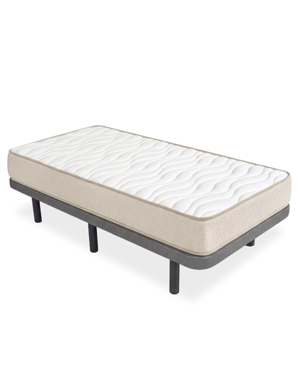 Pack ahorro base tapizada Dollie con colchón viscoelástico Nova plus 20 cm Altura 90x190 cm