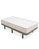 Colchón: Blanco/Beige - Base: Gris/Negro metálico
