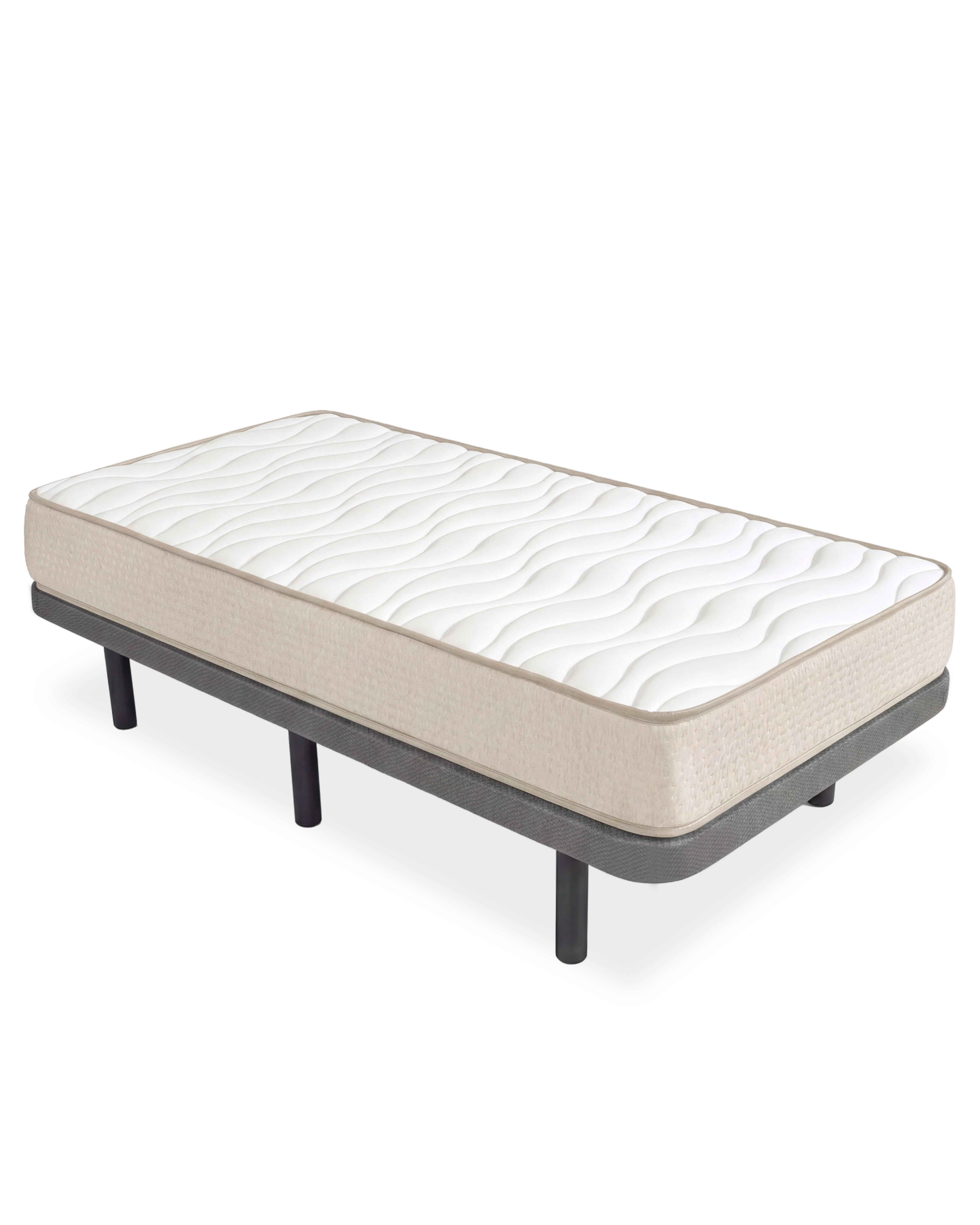 Pack ahorro base tapizada Dollie con colchón viscoelástico Nova plus 105x190 cm - 20 cm Altura