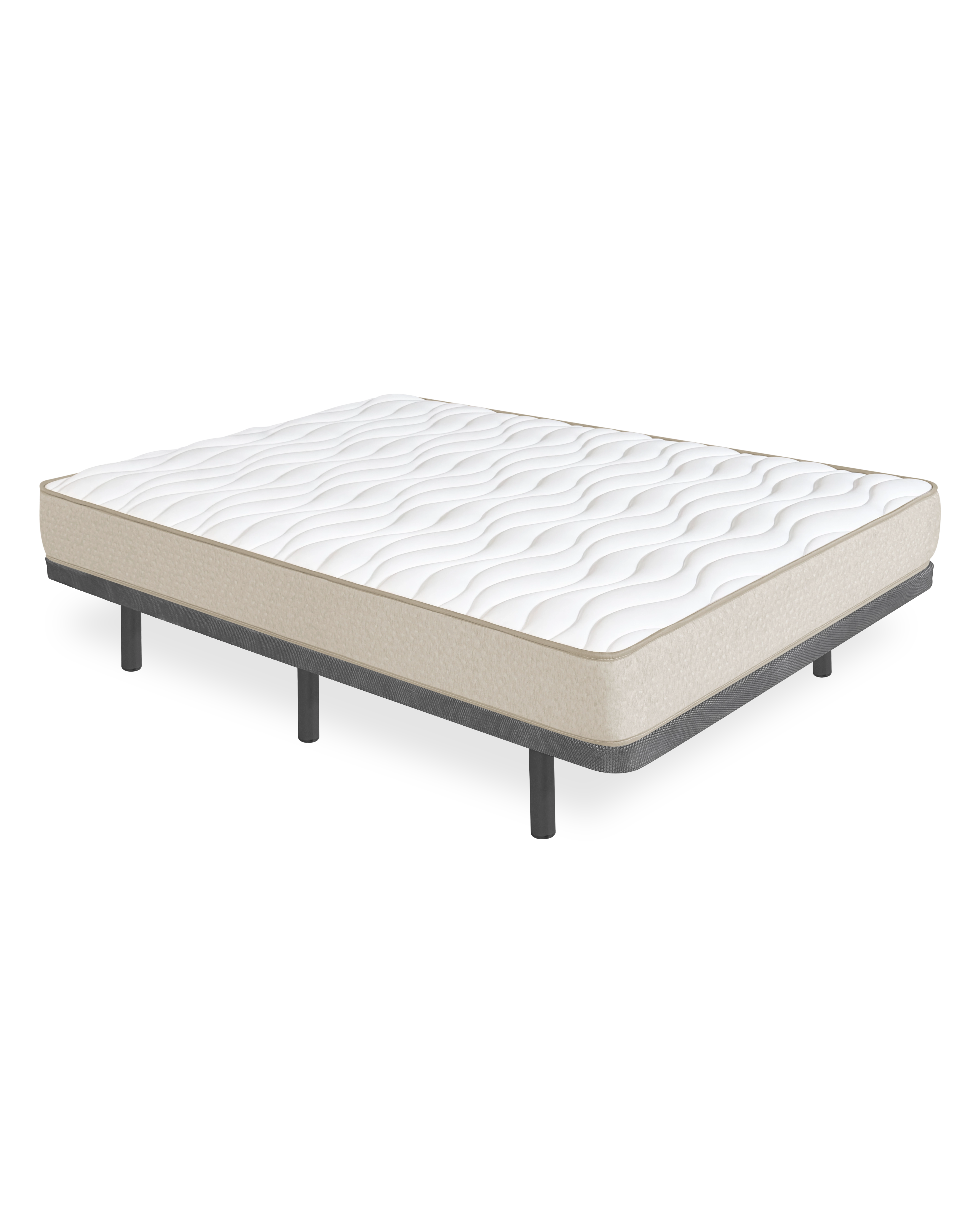 Pack ahorro base tapizada Dollie con colchón viscoelástico Nova plus 150x190 cm - 20 cm Altura
