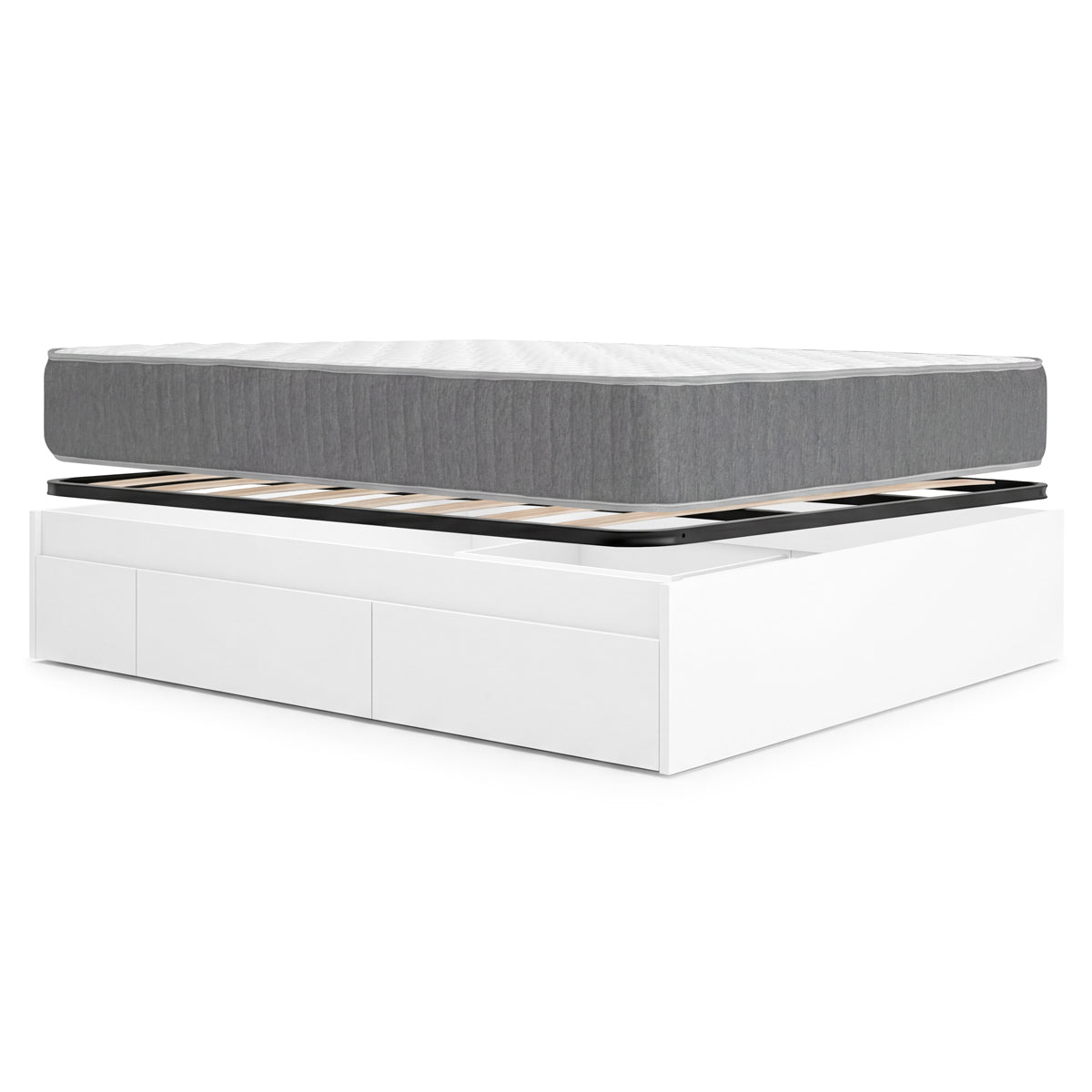 Pack ahorro matrimonio Cama compacta Alice, Colchón viscoelástico y muelles Aurea y Somier 150 x 190 cm