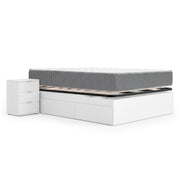 Pack ahorro matrimonio Cama compacta, 2 Mesitas de noche, Colchón viscoelástico y muelles Aurea y Somier 150 x 190 cm