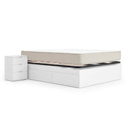 Pack ahorro matrimonio Cama compacta, 2 Mesitas de noche, Colchón viscoelástico Nova Plus y Somier 150 x 190 cm