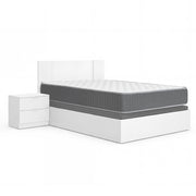 Pack ahorro matrimonio Canapé, Cabecero con 2 Mesitas Flow y Colchón viscoelástico y muelles Aurea 135 x 190 cm