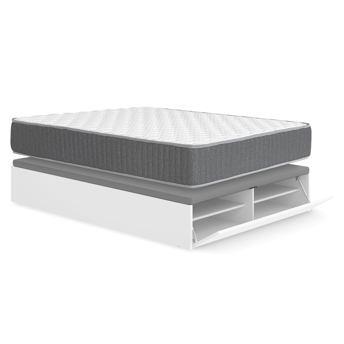 Pack ahorro matrimonio Canapé con zapatero Lan y Colchón viscoelástico y muelles Aurea 135 x 190 cm
