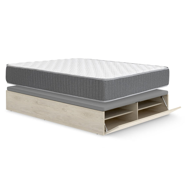 Pack ahorro matrimonio Canapé con zapatero Lan y Colchón viscoelástico y muelles Aurea 135 x 190 cm