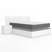 Pack ahorro matrimonio Cabecero con dos Mesitas Len, Canapé abatible con Colchón Aurea 150 x 190 cm