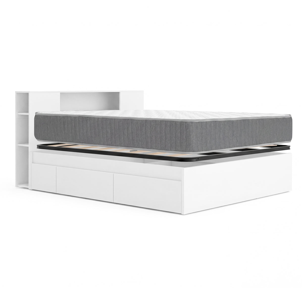 Pack ahorro matrimonio Cama compacta, Cabecero Ten, Colchón viscoelástico y muelles Aurea y Somier 150 x 190 cm