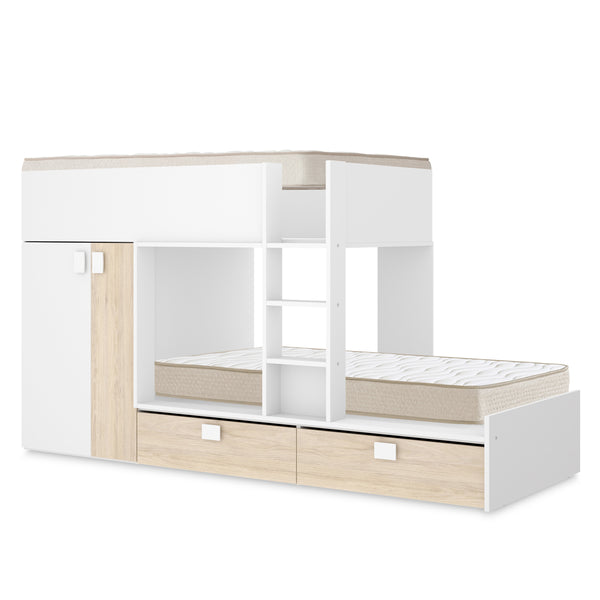 Pack ahorro juvenil Cama tren Matt con 2 Colchones viscoelásticos Nova 90 x 190 cm