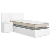 Pack ahorro juvenil Canapé con Cabecero y una Mesita Flow, y Colchón viscoelástico Nova de 90 x 190 cm