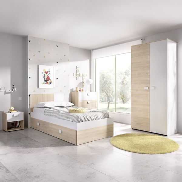 Pack ahorro juvenil Habitación completa Dina con Colchón Nova 90 x 190 cm y Somier