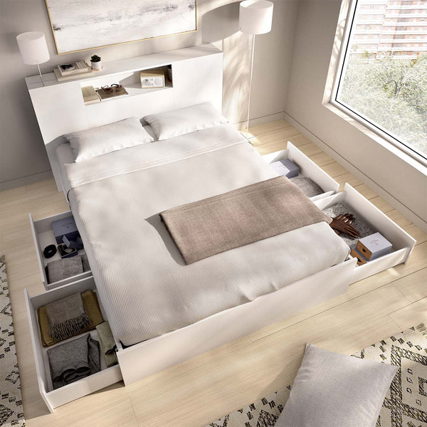 Pack ahorro matrimonio Cama compacta, Cabecero Ten, Colchón viscoelástico y muelles Aurea y Somier 150 x 190 cm