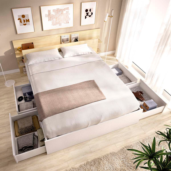 Pack ahorro matrimonio Cama compacta, Cabecero Tori, Colchón viscoelástico Nova Plus y Somier 150 x 190 cm