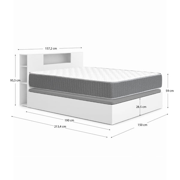 Pack ahorro matrimonio Canapé con Cabecero Ten y Colchón viscoelástico y muelles Aurea 150 x 190 cm