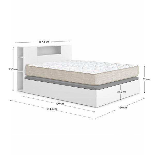 Pack ahorro matrimonio Canapé con Cabecero Ten y Colchón viscoelástico Nova Plus 150 x 190 cm