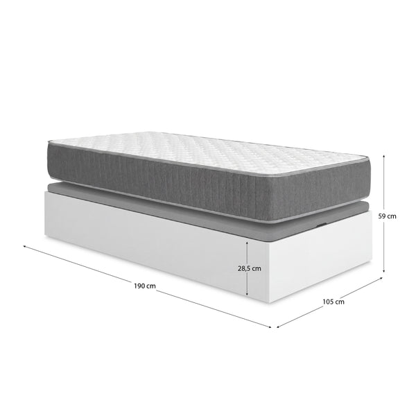 Pack ahorro juvenil Canapé Nest con Colchón viscoelástico y muelles ensacados Aurea 105 x 190 cm