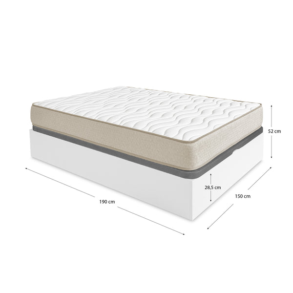 Pack ahorro matrimonio Canapé abatible Nest con Colchón viscoelástico Nova Plus 150 x 190 cm