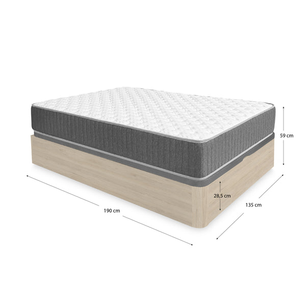 Pack ahorro matrimonio Canapé abatible Round con Colchón viscoelástico y muelles Aurea 135 x 190 cm