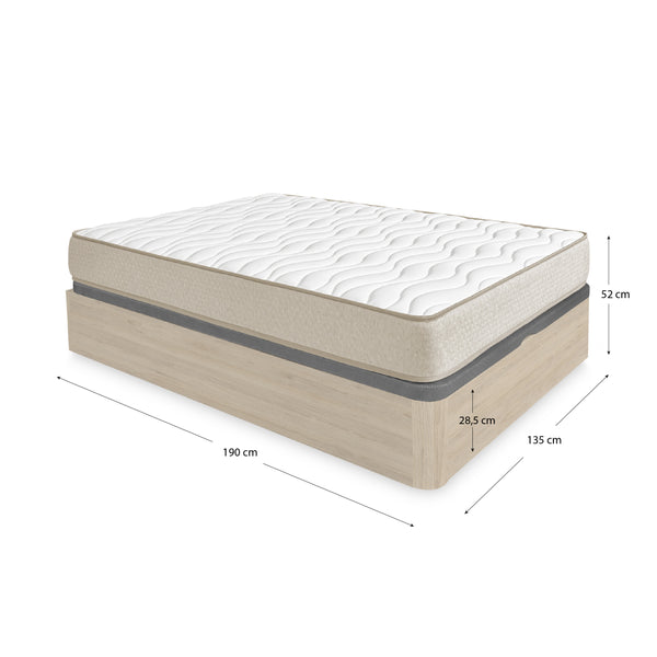 Pack ahorro matrimonio Canapé abatible Round con Colchón viscoelástico Nova Plus 135 x 190 cm