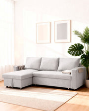 Sofá cama con chaise longue y almacenaje Ivy