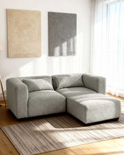 Sofá modular dos plazas Liza con reposapiés