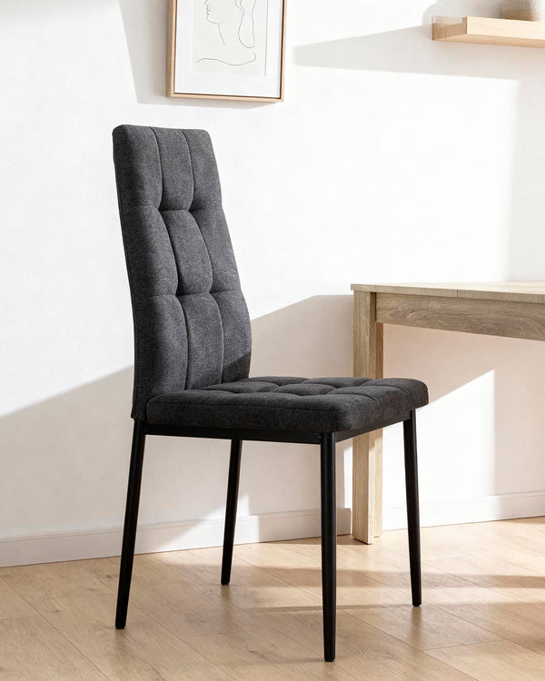 Set de 4 sillas de comedor tapizadas Leonor