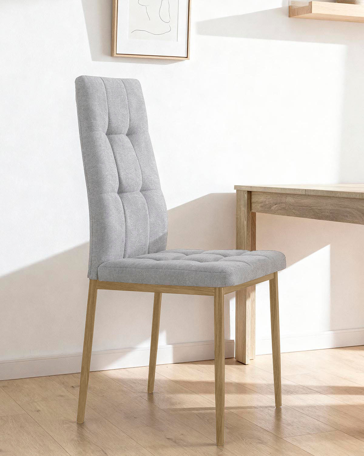 Set de 4 sillas de comedor tapizadas Leonor