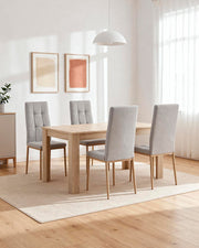 Pack ahorro de mesa extensible Dine y sillas Leonor