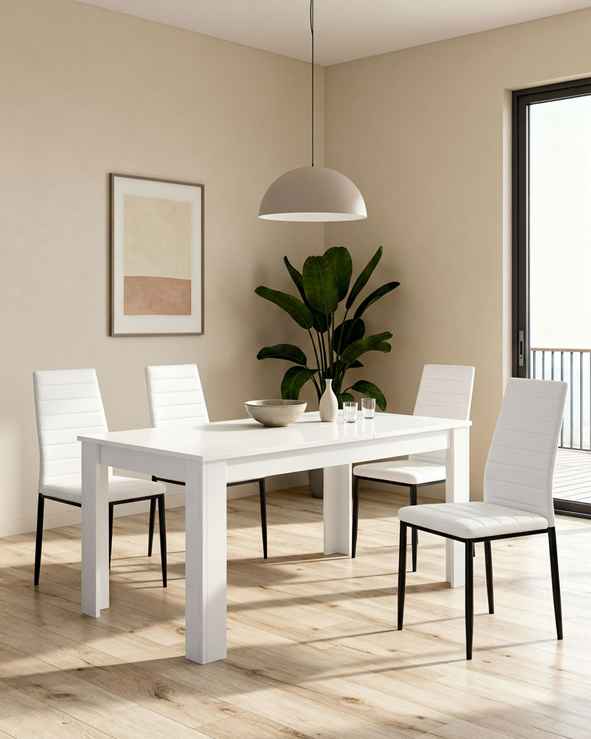 Pack ahorro de mesa extensible Dine y sillas Corina