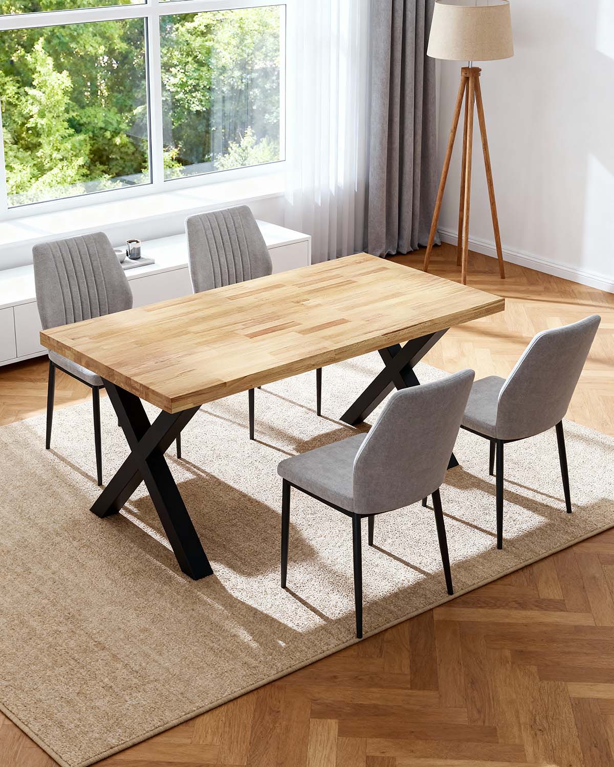 Pack ahorro de mesa extensible Earlene y sillas Manuela