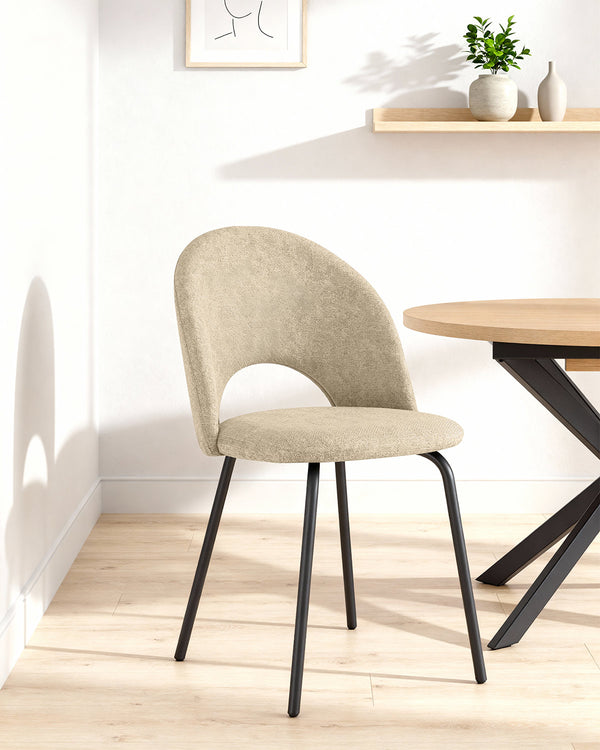 Set de 4 sillas de comedor tapizadas Lupe