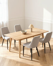 Pack ahorro de mesa extensible Ebony y sillas Agnes