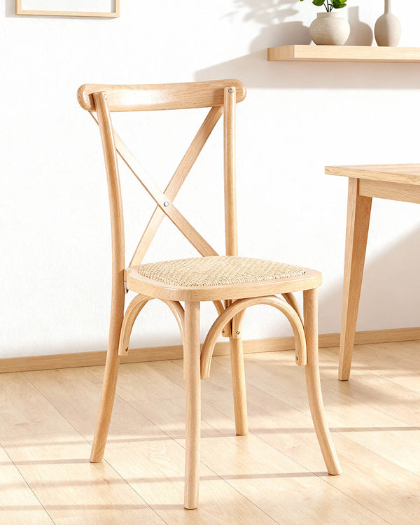 Set de 2 sillas de comedor en madera Cruz