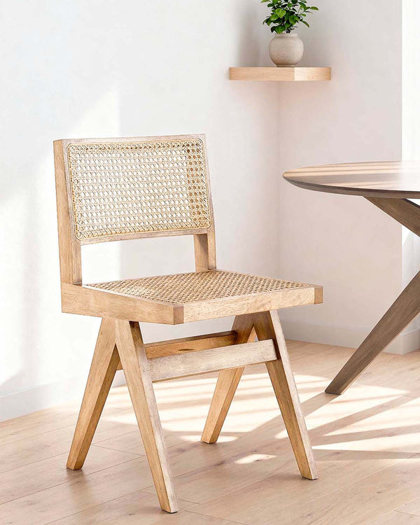 Set de 2 sillas de comedor en ratán Alana