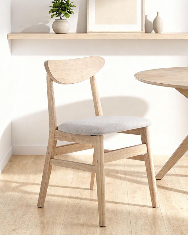 Set de 2 sillas de comedor en madera Tanya