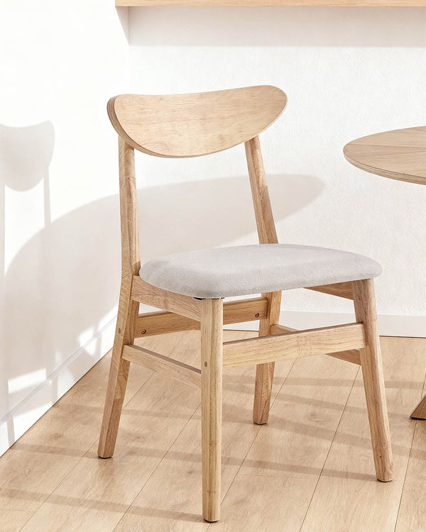 Set de 2 sillas de comedor en madera Tanya