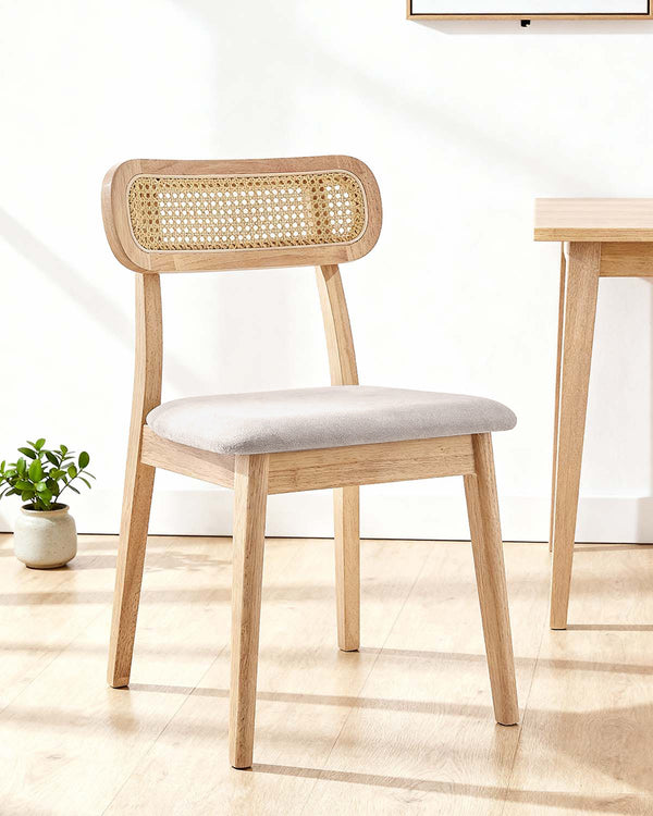 Set de 2 sillas de comedor en madera y ratán Olive