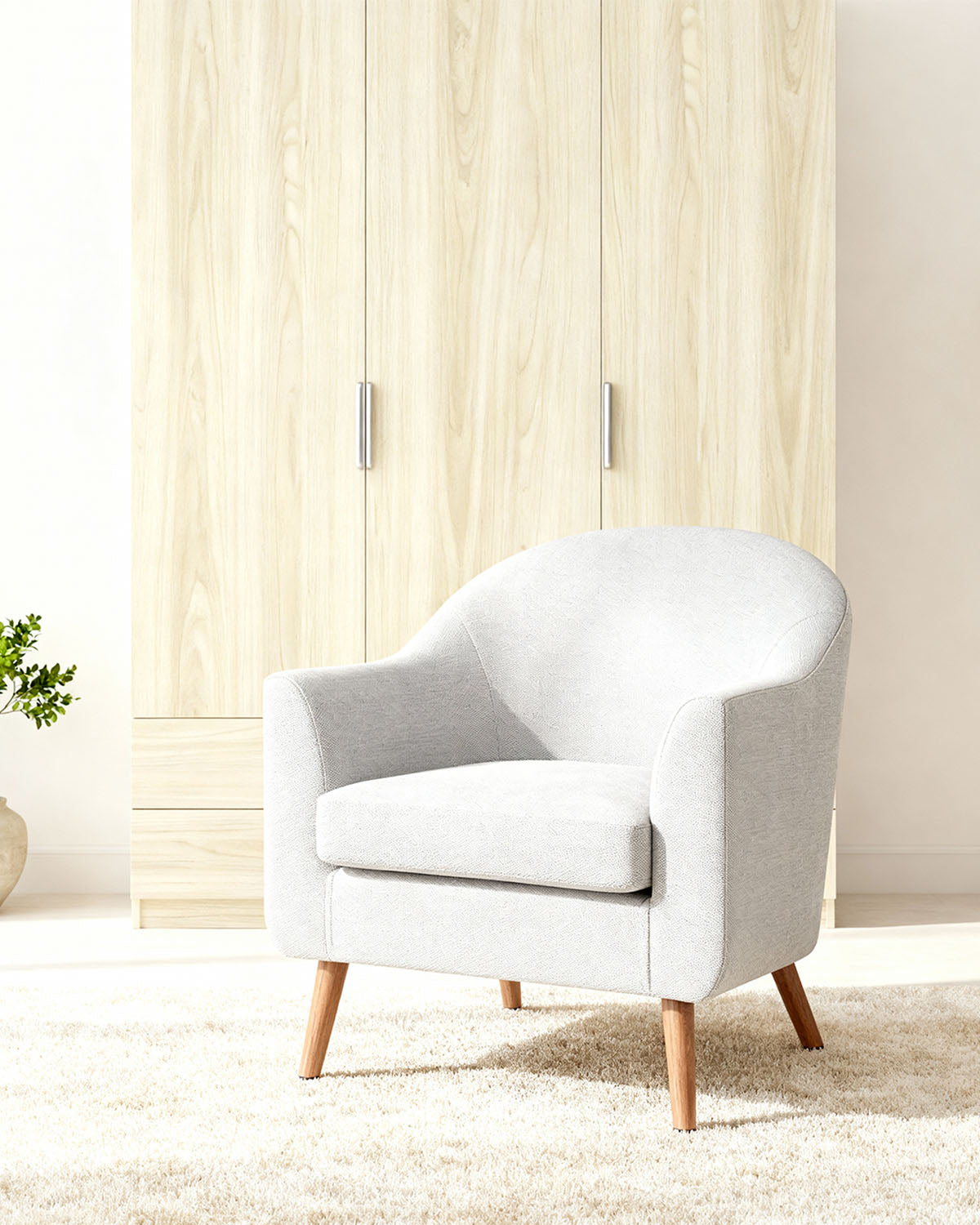 Sillón tapizado en tela Nelda