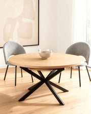 Mesa de comedor redonda extensible Elvia