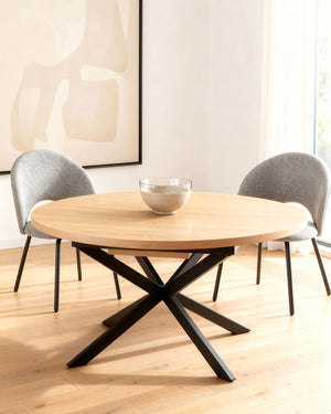 Mesa de comedor redonda extensible Elvia