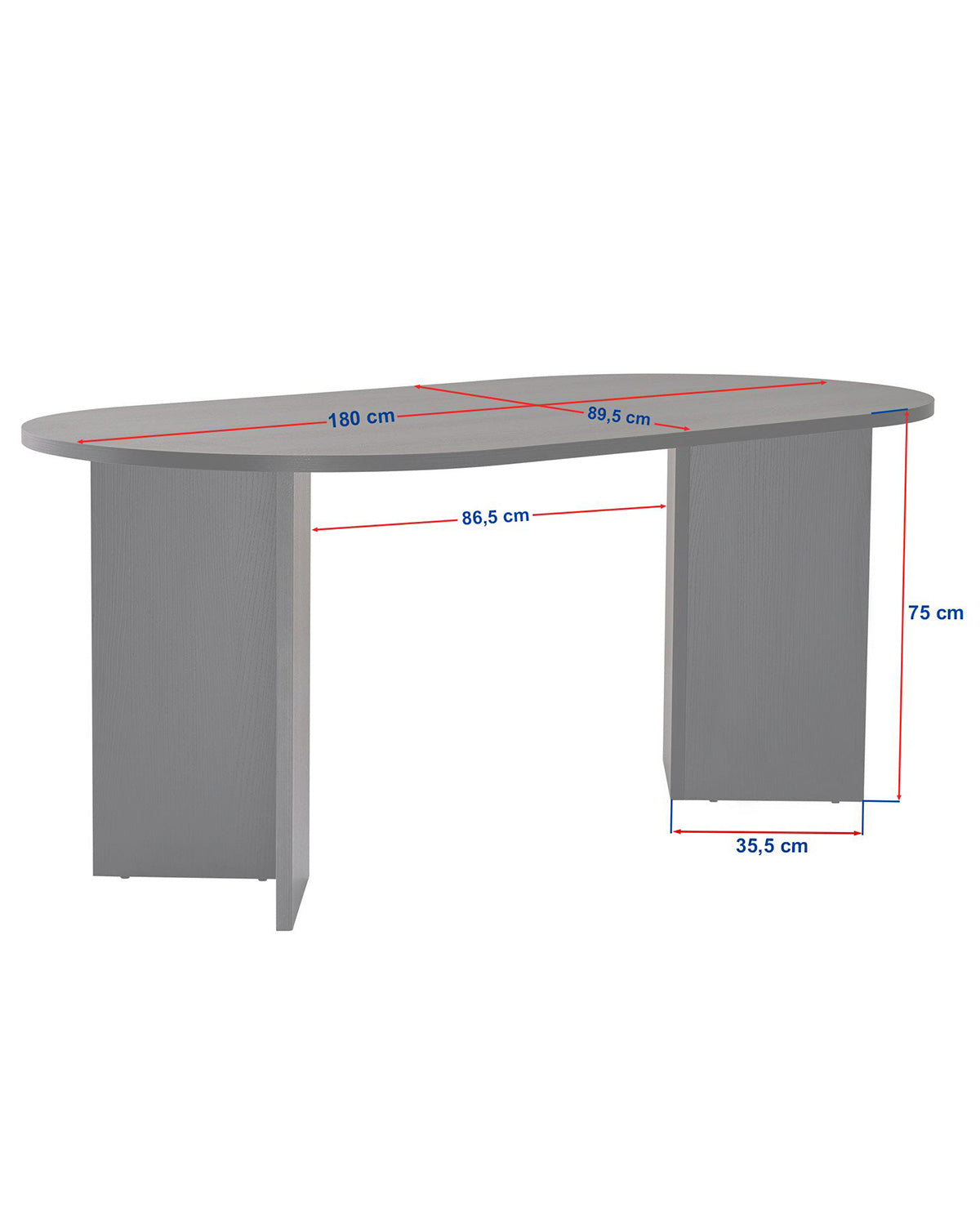 Mesa de comedor ovalada Jacklyn