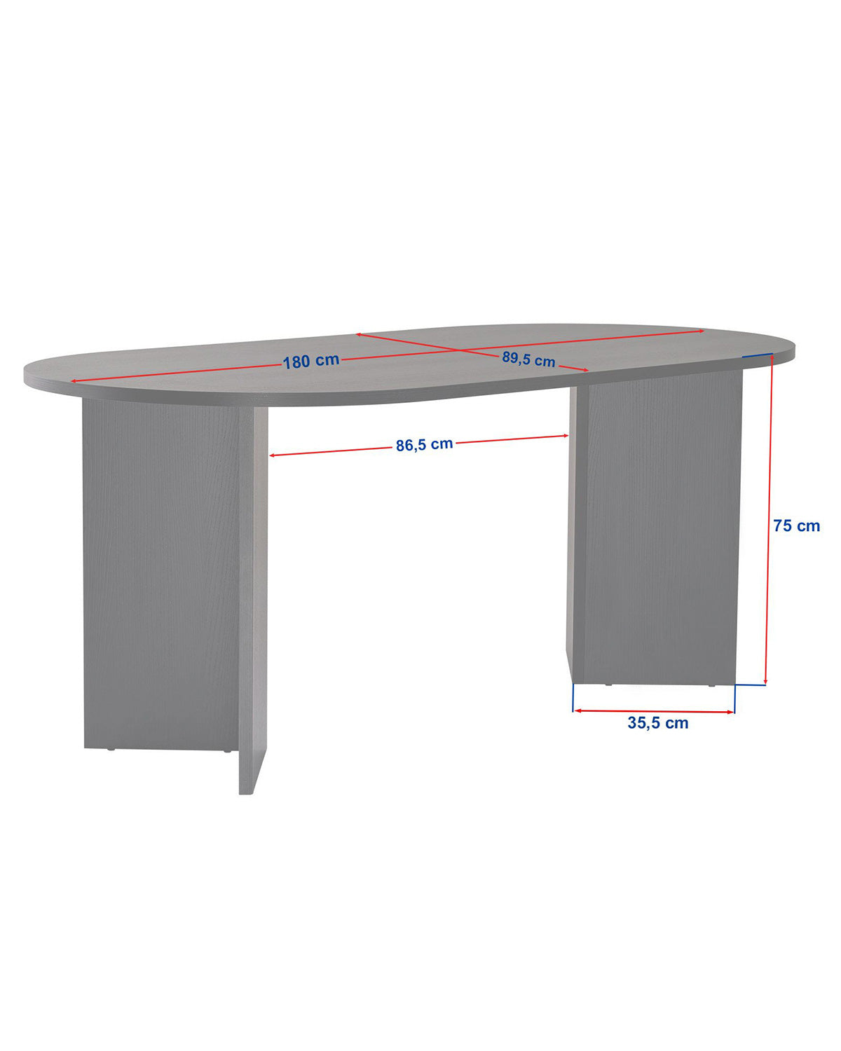 Mesa de comedor ovalada Jacklyn