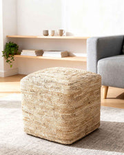 Puff en rattan natural Suzzette