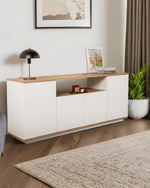 Madera natural y blanco