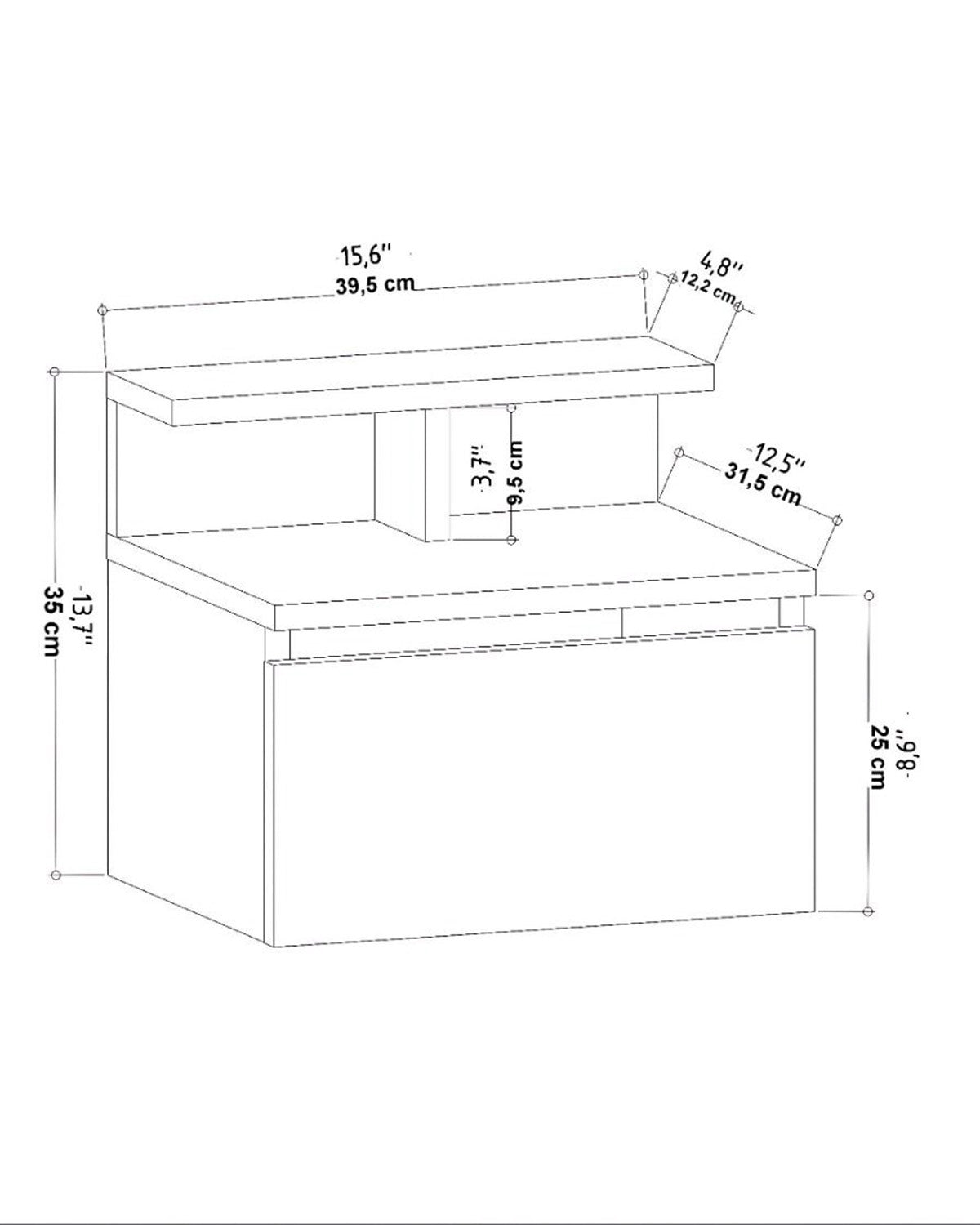 Mesita de noche colgante Lourdes